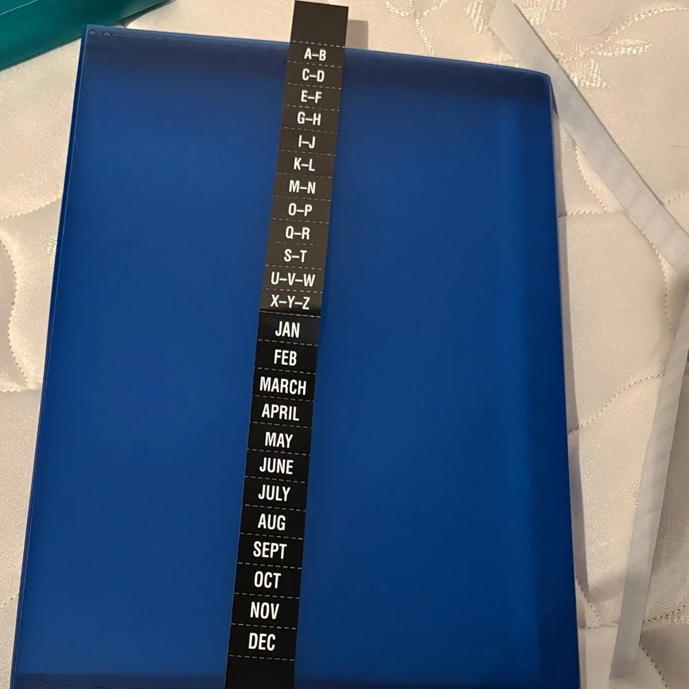 Blue and Teal Expandable File Folders
